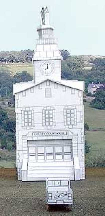 Role Playing Games - Cheepsville USA Rural America Courthouse cardstock building