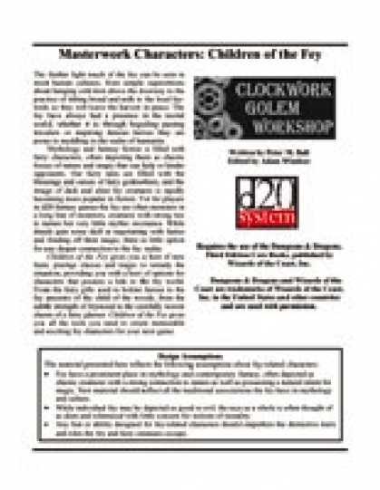 Role Playing Games - Masterwork Characters: Children of the Fey