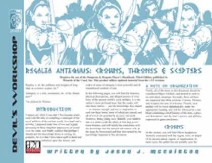 Role Playing Games - Regalia Antiquus: Crowns, Thrones & Scepters
