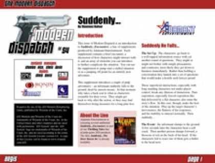 Role Playing Games - Modern Dispatch (#54): Suddenly...