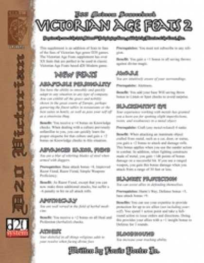 Role Playing Games - Victorian Age Feats 2