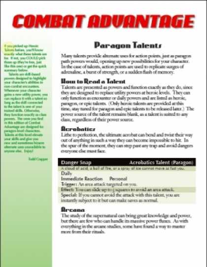 Role Playing Games - Combat Advantage #5: Paragon Talents
