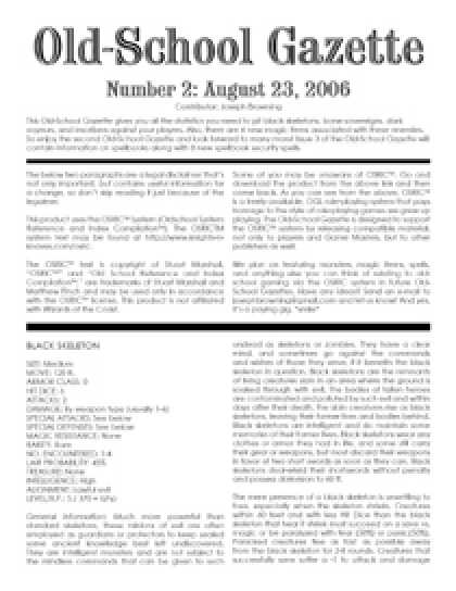 Role Playing Games - Old-School Gazette #2