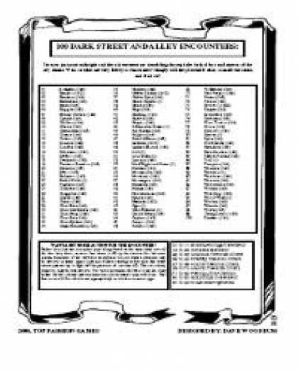 Role Playing Games - 100 Dark Street And Alley Encounters