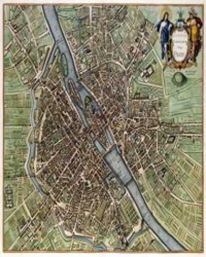 Role Playing Games - Antique Maps XXXI - Paris of the 1600's