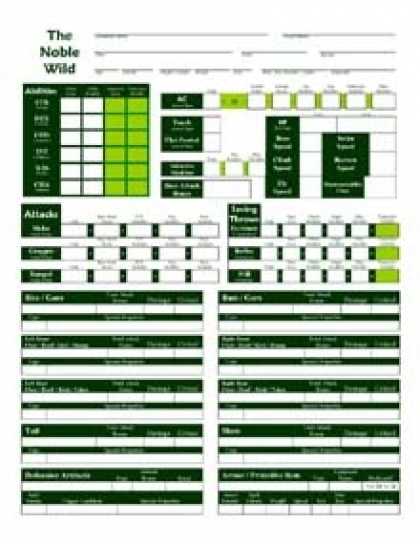 Role Playing Games - The Noble Wild: Bonus Pack