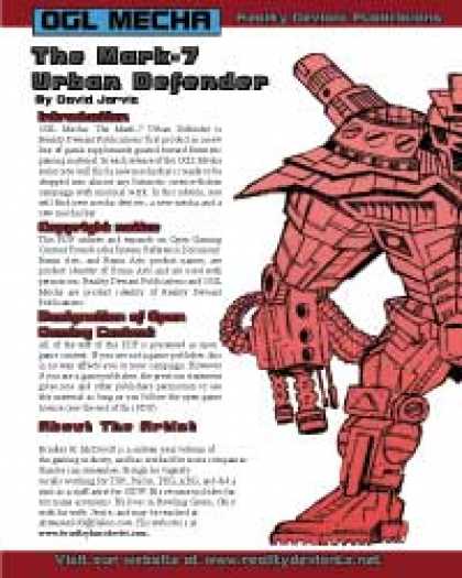 Role Playing Games - RDP: OGL Mecha: The MK.7 Urban Defender