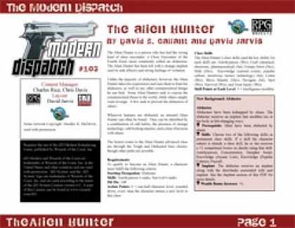 Role Playing Games - Modern Dispatch (#103): The Alien Hunter