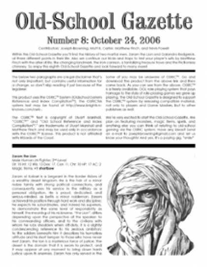 Role Playing Games - Old-School Gazette #8