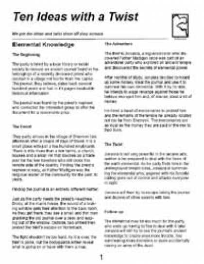 Role Playing Games - Ten Ideas with a Twist