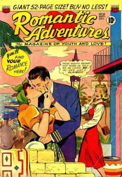 Romantic Adventures 16 - Youll Find Your Romance Here - Giant 52-page Size - The Magazine Of Youth And Love - Jealousy - Kissing