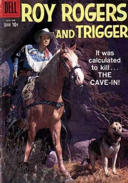 Dell - Jan-feb - Horse - Dog - Cap Roy Rogers Comics 129 - Dell - Jan-feb - Horse - Dog - Cap