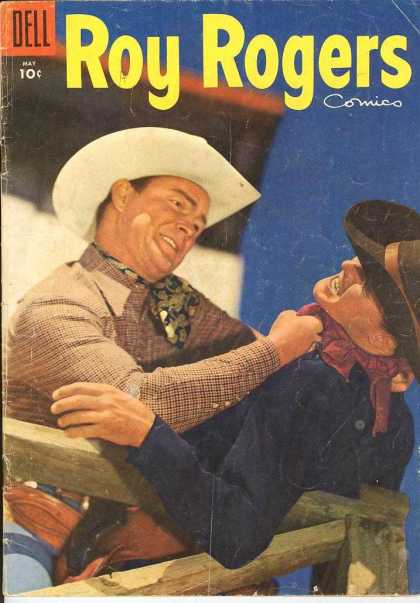 Cowboys - Fighting - Fence - Hats - Bandanas Roy Rogers Comics 89 - Cowboys - Fighting - Fence - Hats - Bandanas