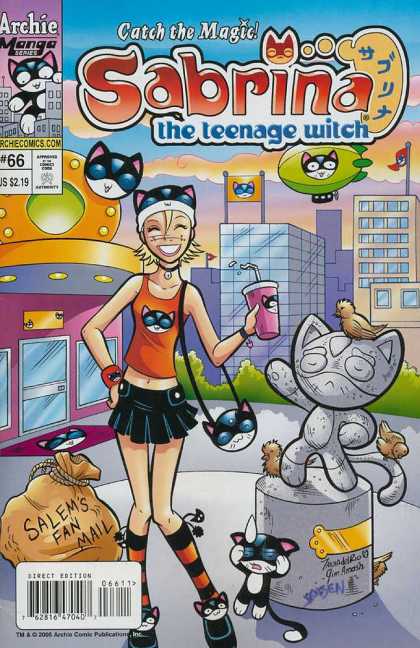 Sabrina 2 66 - Blimp - Stone Cat - Cat Pocketbook - Mail Bag - Birds