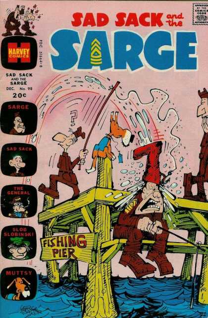 Sad Sack and the Sarge 98 - The General - Slob Slobinski - Muttsy - Fishing Pier - Harvey Comics