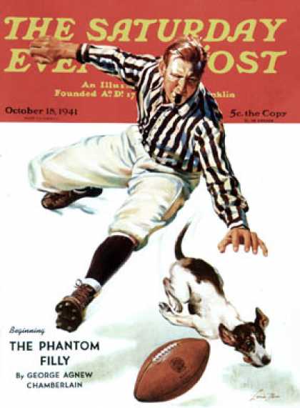 Saturday Evening Post - 1941-10-18: Dog on the Field (Lonie Bee)