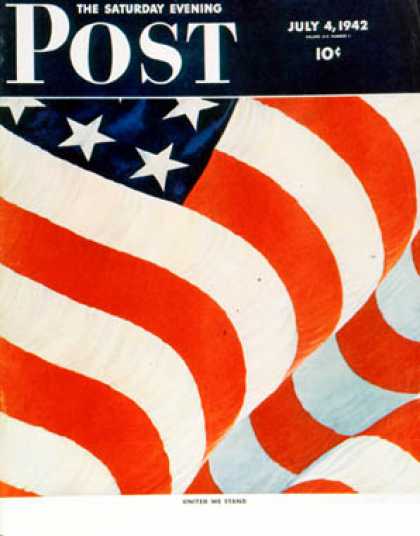Saturday Evening Post - 1942-07-04: Old Glory (John Clymer)