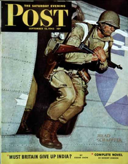 Saturday Evening Post - 1942-09-12: Paratrooper (Mead Schaeffer)