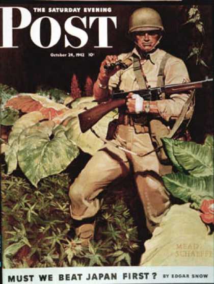 Saturday Evening Post - 1942-10-24: Jungle Commando (Mead Schaeffer)