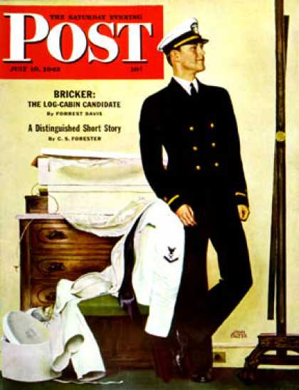 Saturday Evening Post - 1943-07-10: New Naval Officer (John Falter)
