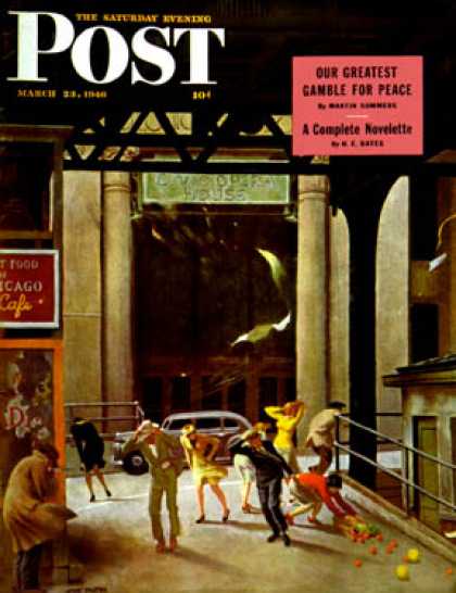 Saturday Evening Post - 1946-03-23: Windy City (John Falter)
