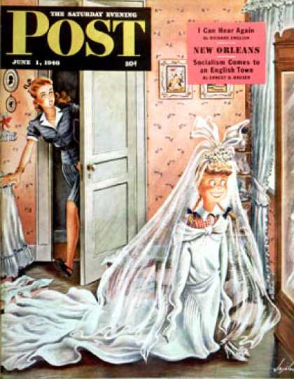 Saturday Evening Post - 1946-06-01: Wedding Dress-Up (Constantin Alajalov)