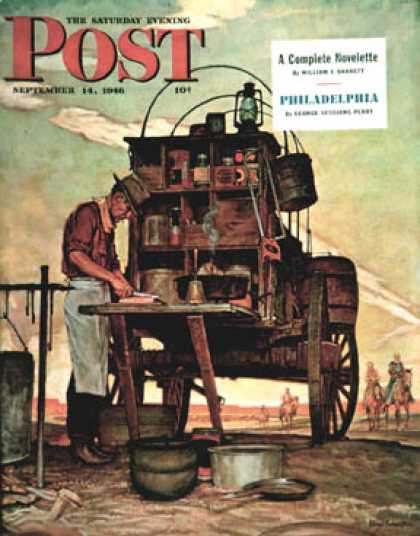 Saturday Evening Post - 1946-09-14: Chuckwagon (Mead Schaeffer)