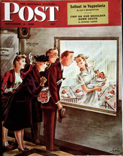 Saturday Evening Post - 1946-11-02: Maternity Ward (Constantin Alajalov)