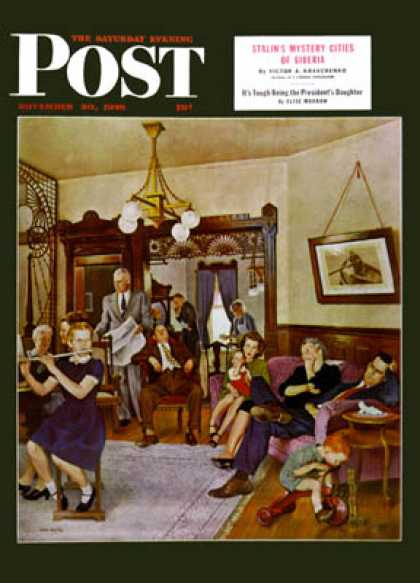 Saturday Evening Post - 1946-11-30: Thanksgiving Flute Performance (John Falter)