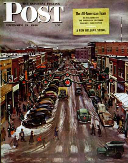Saturday Evening Post - 1946-12-21: Falls City, Nebraska at Christmas (John Falter)