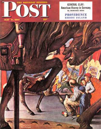 Saturday Evening Post - 1947-05-03: "Circus Artist" (Norman Rockwell)