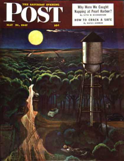 Saturday Evening Post - 1947-05-24: Lovers' Lane, Falls City, Nebraska (John Falter)