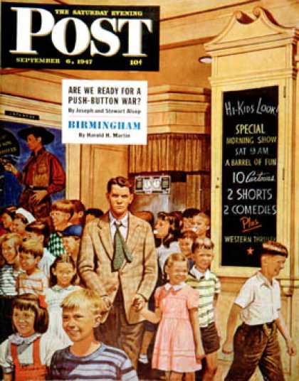 Saturday Evening Post - 1947-09-06: After the Movie (Stevan Dohanos)