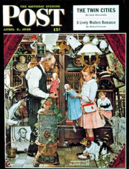 Saturday Evening Post - 1948-04-03: "April Fool, 1948" (Norman Rockwell)