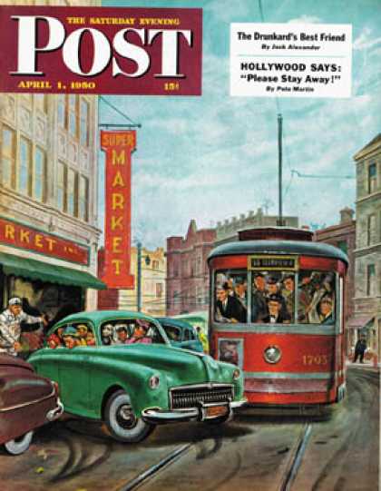 Saturday Evening Post - 1950-04-01: Parallel Parking (Thornton Utz)