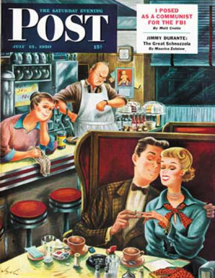 Saturday Evening Post - 1950-07-15: Diner Engagement (Constantin Alajalov)