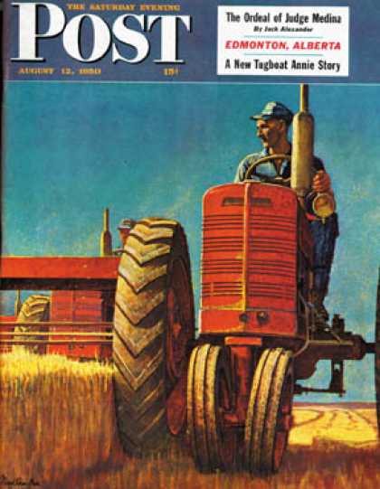 Saturday Evening Post - 1950-08-12: Wheat Harvest (Mead Schaeffer)