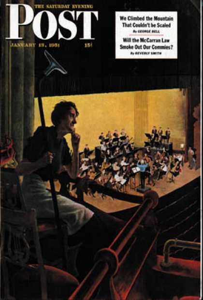 Saturday Evening Post - 1951-01-13: Orchestra Rehearsal (George Hughes)