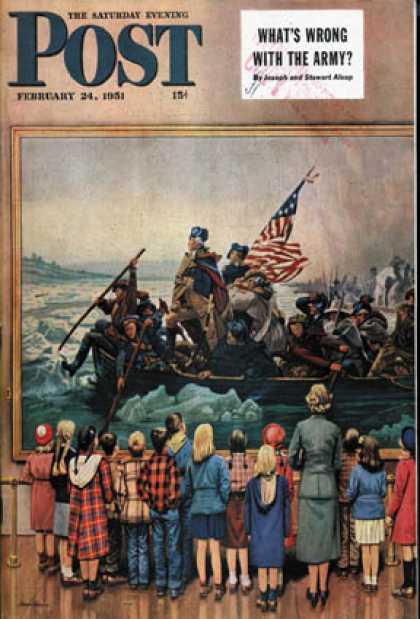 Saturday Evening Post - 1951-02-24: Washington Crossing the Delaware (Stevan Dohanos)