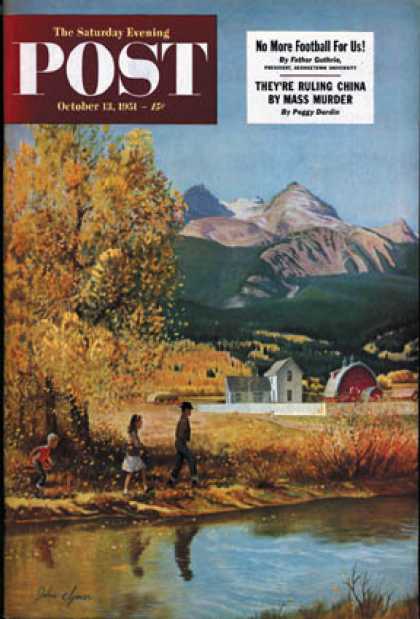 Saturday Evening Post - 1951-10-13: Colorado Creek (John Clymer)