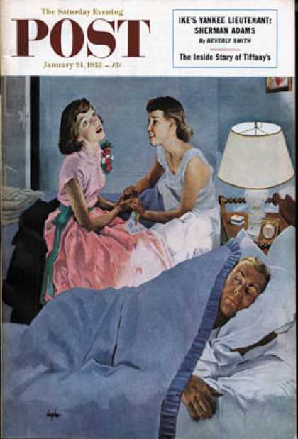 Saturday Evening Post - 1953-01-24: Telling Mom About Her Date (George Hughes)