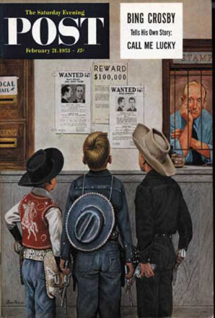 Saturday Evening Post - 1953-02-21: Wanted Posters (Stevan Dohanos)