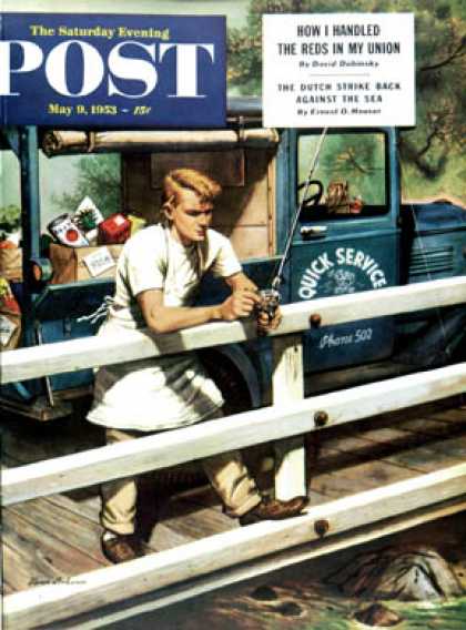 Saturday Evening Post - 1953-05-09: Rush Order (Stevan Dohanos)
