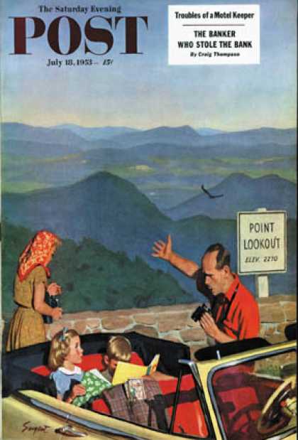 Saturday Evening Post - 1953-07-18: Lookout Point (Richard Sargent)