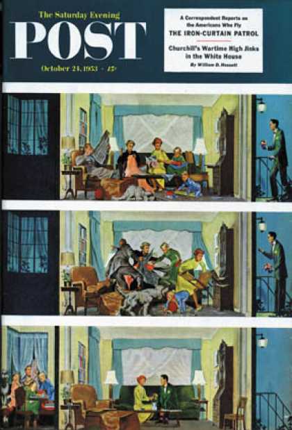 Saturday Evening Post - 1953-10-24: Hurried Clean-up (Thornton Utz)