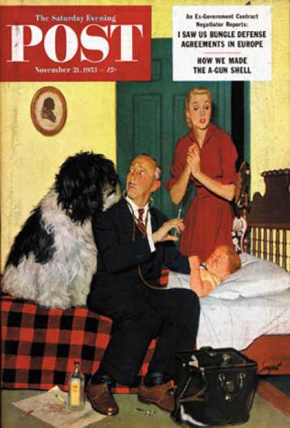 Saturday Evening Post - 1953-11-21: Dr. and the Dog (Richard Sargent)