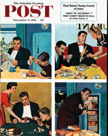 Saturday Evening Post - 1954-11-06: Night Raid (Richard Sargent)