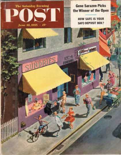 Saturday Evening Post - 1955-06-18: Bicycle Tricks (Thornton Utz)