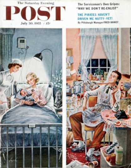 Saturday Evening Post - 1955-07-30: Baby Talk (Constantin Alajalov)