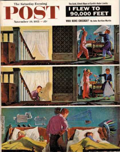 Saturday Evening Post - 1955-11-19: Pillow Fight (Thornton Utz)